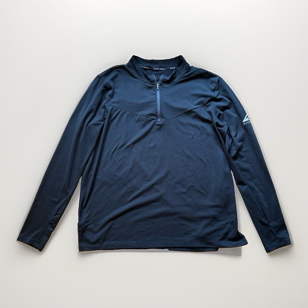 Nike Trail Dri-FIT 1/2-Zip Mid-Layer Running Top $85 Lrg Mens Black FV9994-010
